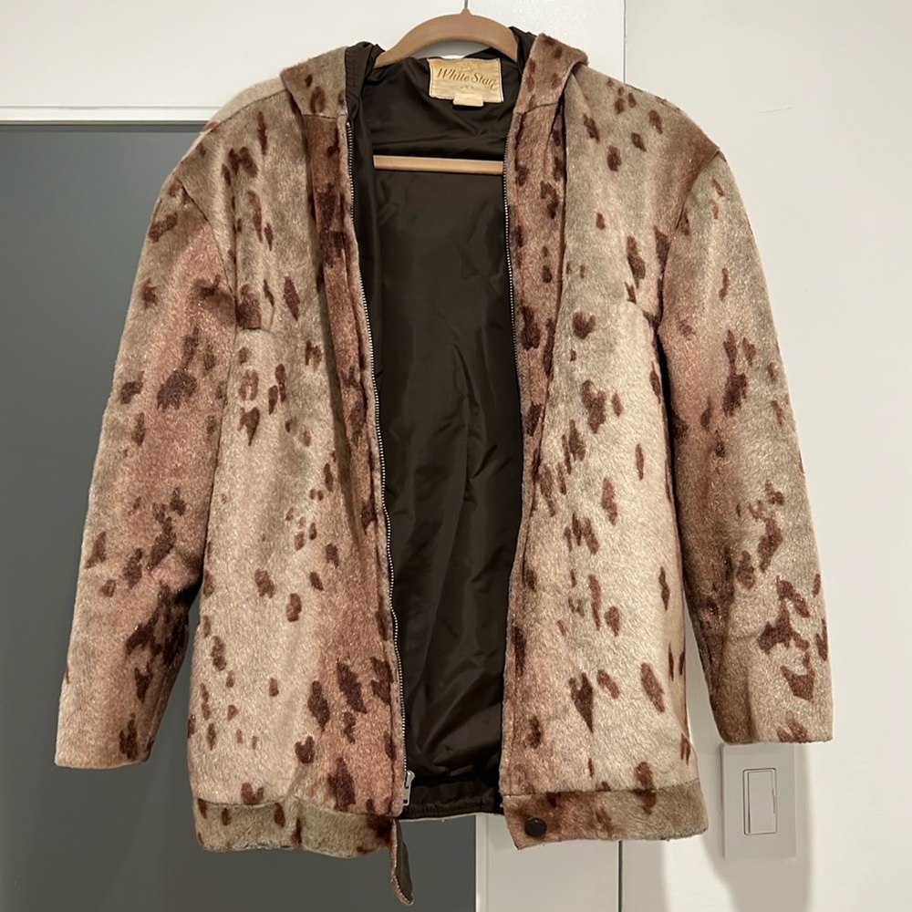 Vintage Animal Print Zip Jacket